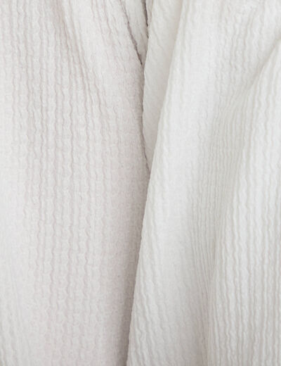 Blouse maille relief&eacute;e blanc femme