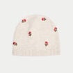 Bonnet avec broderie ecru femme