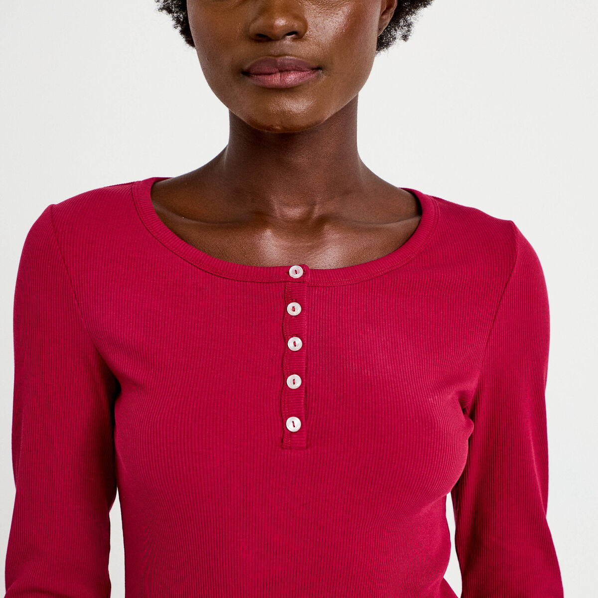 Pyjama manches longues rouge femme
