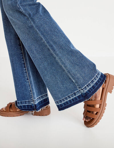 Jean bootcut taille standard denim stone femme