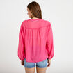 Blouse oversize manches longues rose fushia femme