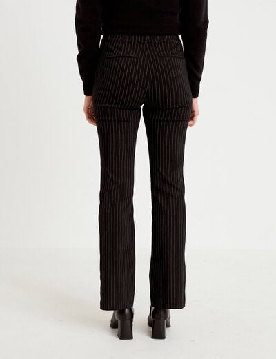 Pantalon bootcut taille haute noir femme