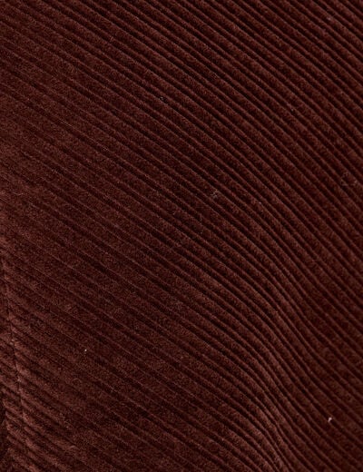 Jupe trap&egrave;ze en velours marron fonc&eacute; femme