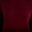 Pull col rond manches longues bordeaux femme