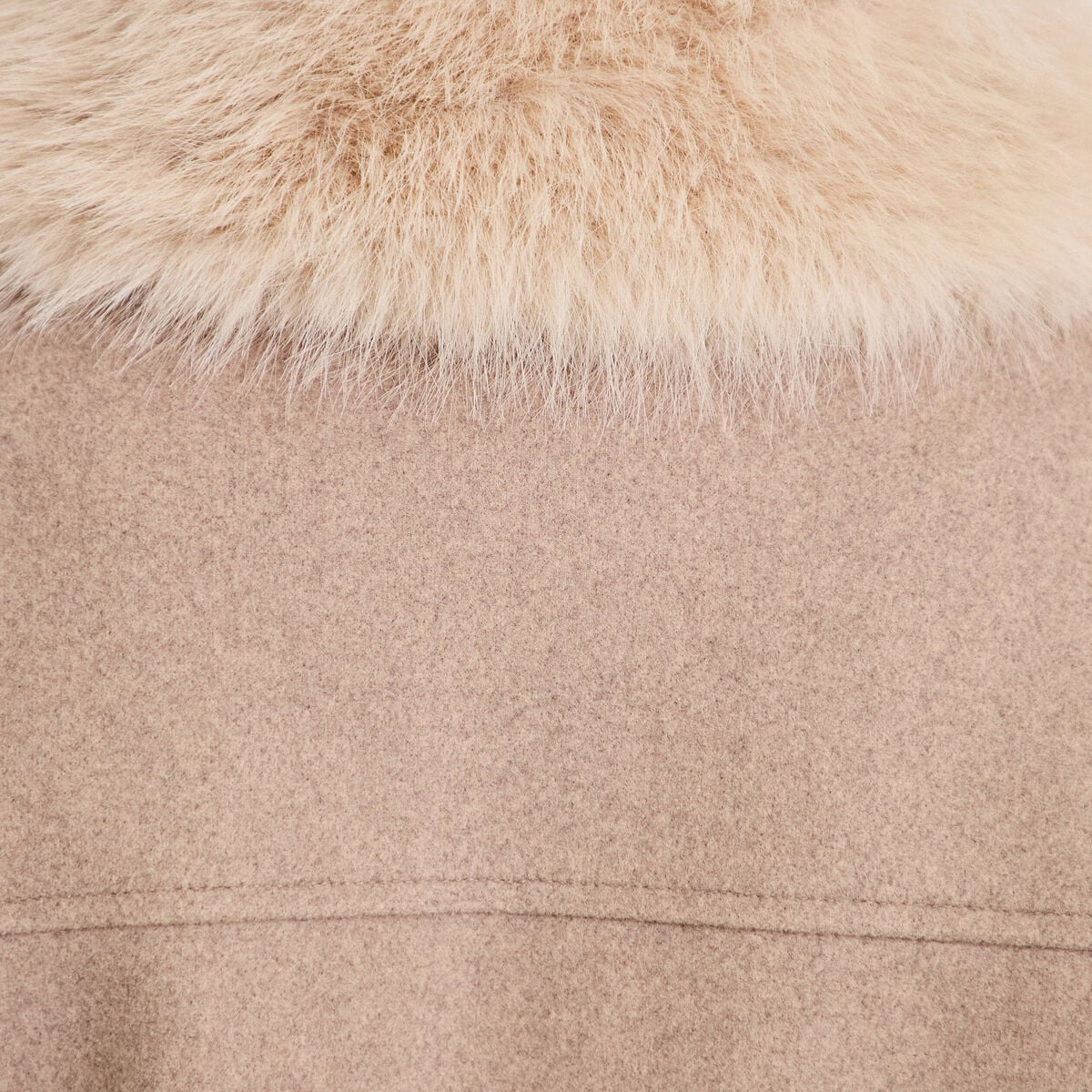 Veste droite cropped col tailleur taupe femme