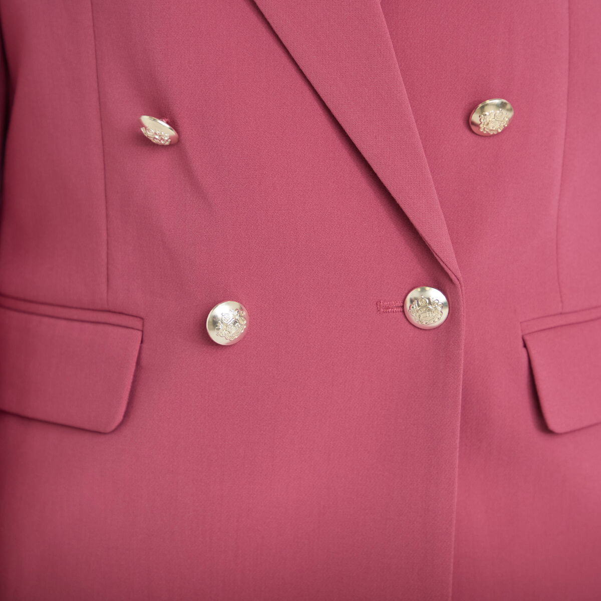 Blazer col tailleur manches longues vieux rose femme