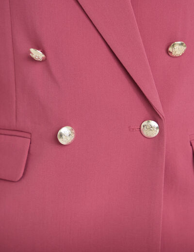 Blazer col tailleur manches longues vieux rose femme