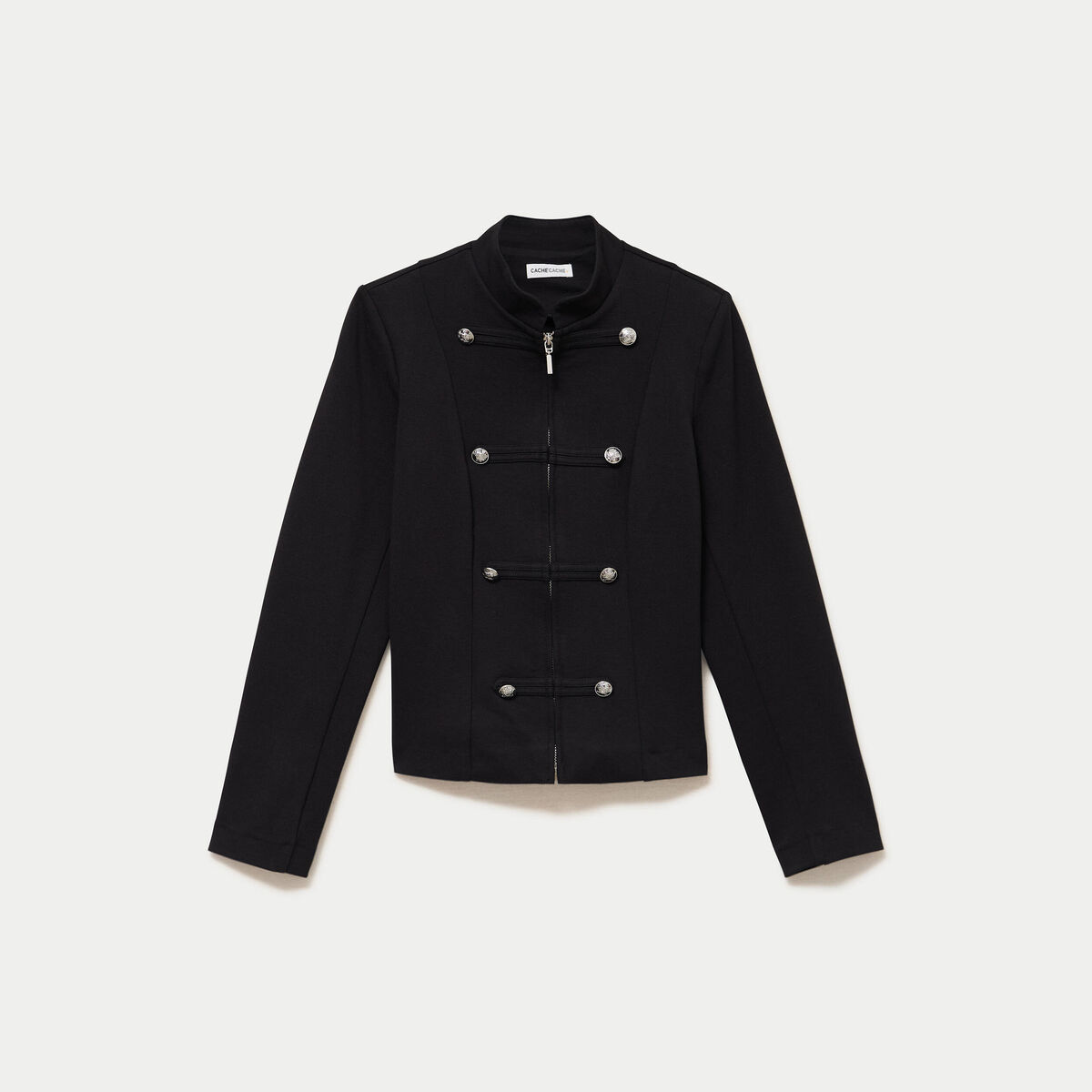 Veste ajust&eacute;e manches longues noir femme