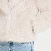 Manteau fausse fourrure ivoire femme