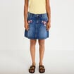 Jupe droite courte en jean denim stone femme