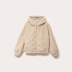 Veste bas resserr&eacute; &agrave; capuche ecru femme