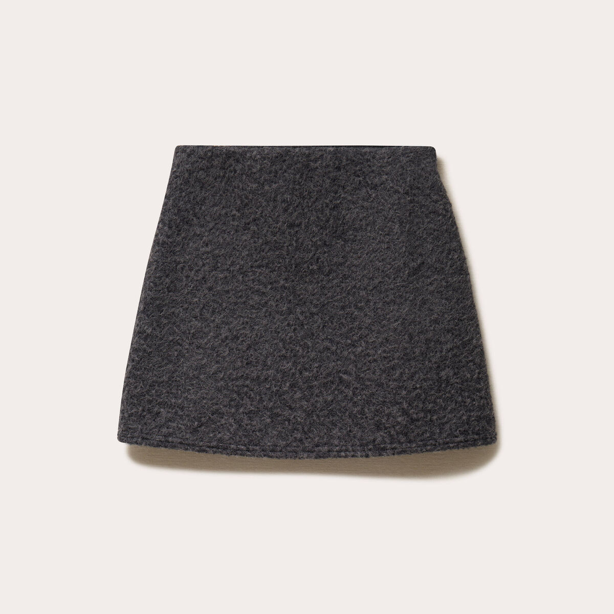 Jupe trap&egrave;ze courte gris fonc&eacute; femme