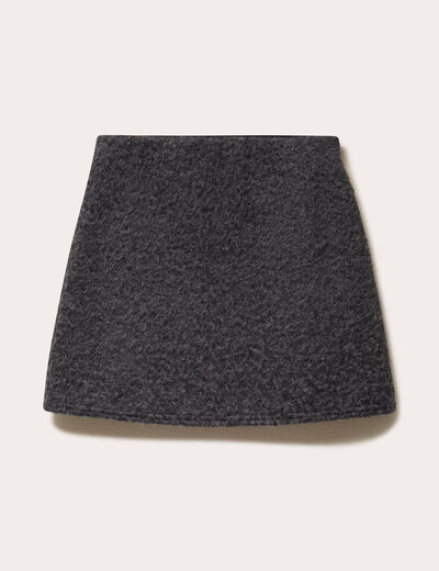 Jupe trap&egrave;ze courte gris fonc&eacute; femme