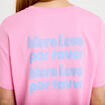 T-shirt droit col rond manches courtes rose corail femme