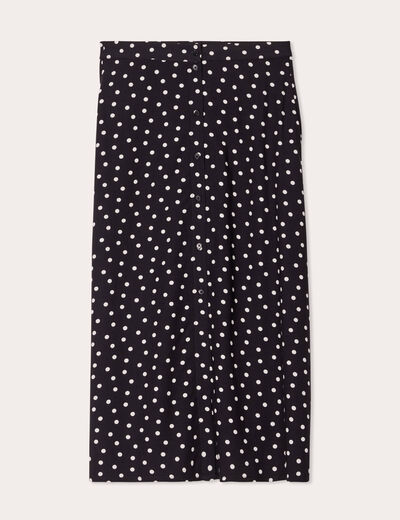 Jupe été Noire à Fleurs Boutonnée - Taille 36/S, Polyester, Neuve Sans étiquettes