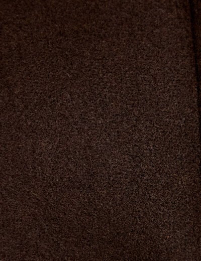 Veste chin&eacute;e col montant manches longues marron fonc&eacute; femme