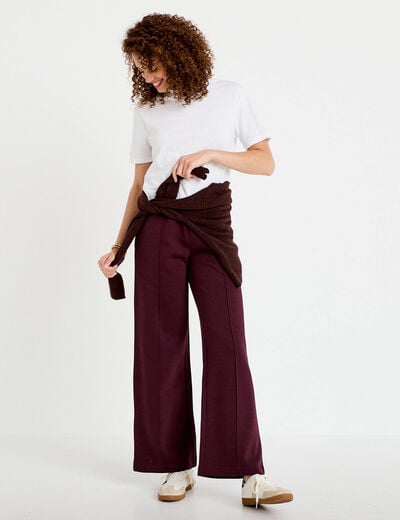 Pantalon large style jogging prune femme