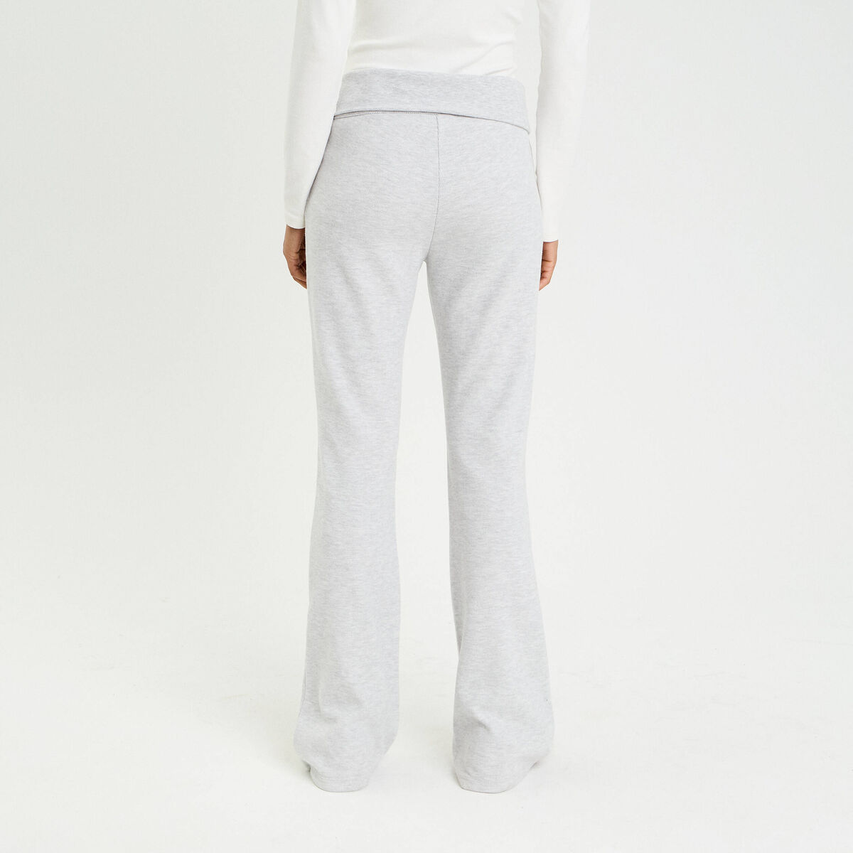Pantalon bootcut taille standard gris clair femme