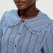 Blouse col claudine bleu roi femme