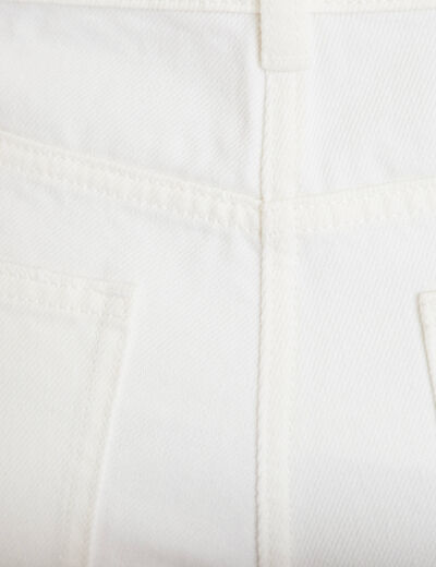 Bermuda regular 5 poches en jean denim blanc femme