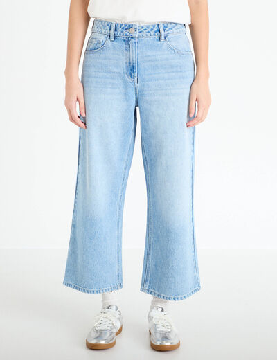 Jean wide leg cropped Bridgerton denim triple stone femme