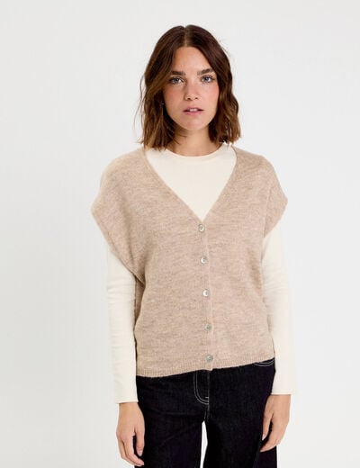 Gilet sans manches sable femme