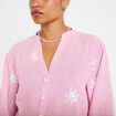 Blouse col tunisien rose femme