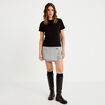 T-shirt &agrave; strass manches courtes noir femme