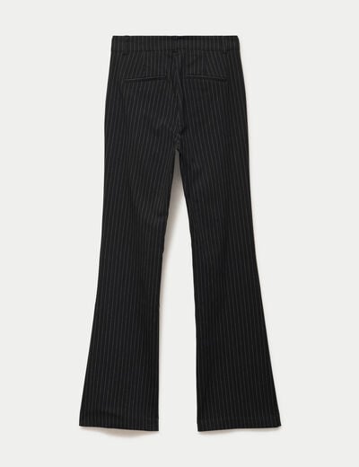 Pantalon bootcut taille haute noir femme