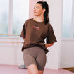 Short cycliste sans couture marron clair femme