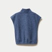 Gilet sans manches col montant bleu marine femme