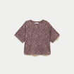 T-shirt col rond manches courtes violet femme