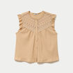 Blouse sans manches col rond beige femme