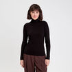 Pull c&ocirc;tel&eacute; col roul&eacute; noir femme