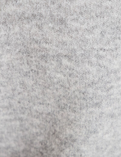 Pull &agrave; capuche gris clair femme