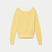 Pull ample ajour&eacute; manches longues jaune pastel femme