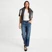 Jean droit taille standard bleu femme
