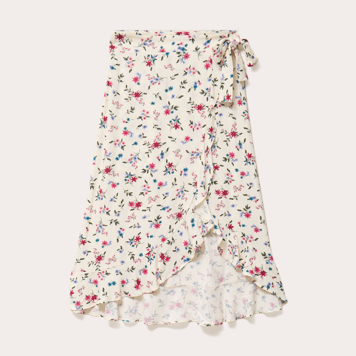 Jupe longue portefeuille beige clair femme