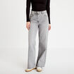 Jeans wide leg taille haute denim gris femme