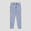 Jeans mom taille haute denim bleach femme