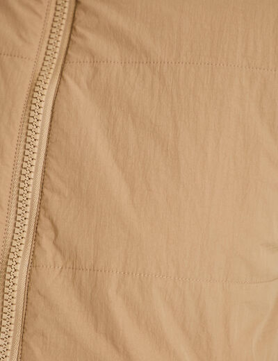 Parka r&eacute;versible effet polaire taupe femme