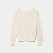 Pull ample ajour&eacute; manches longues ecru femme