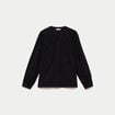 Blouse droite col rond manches longues noir femme