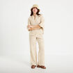 Pantalon large taille standard beige moyen femme