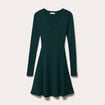 Robe tricot patineuse c&ocirc;tel&eacute;e vert fonc&eacute; femme