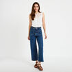 Blouse sans manches col rond ecru femme
