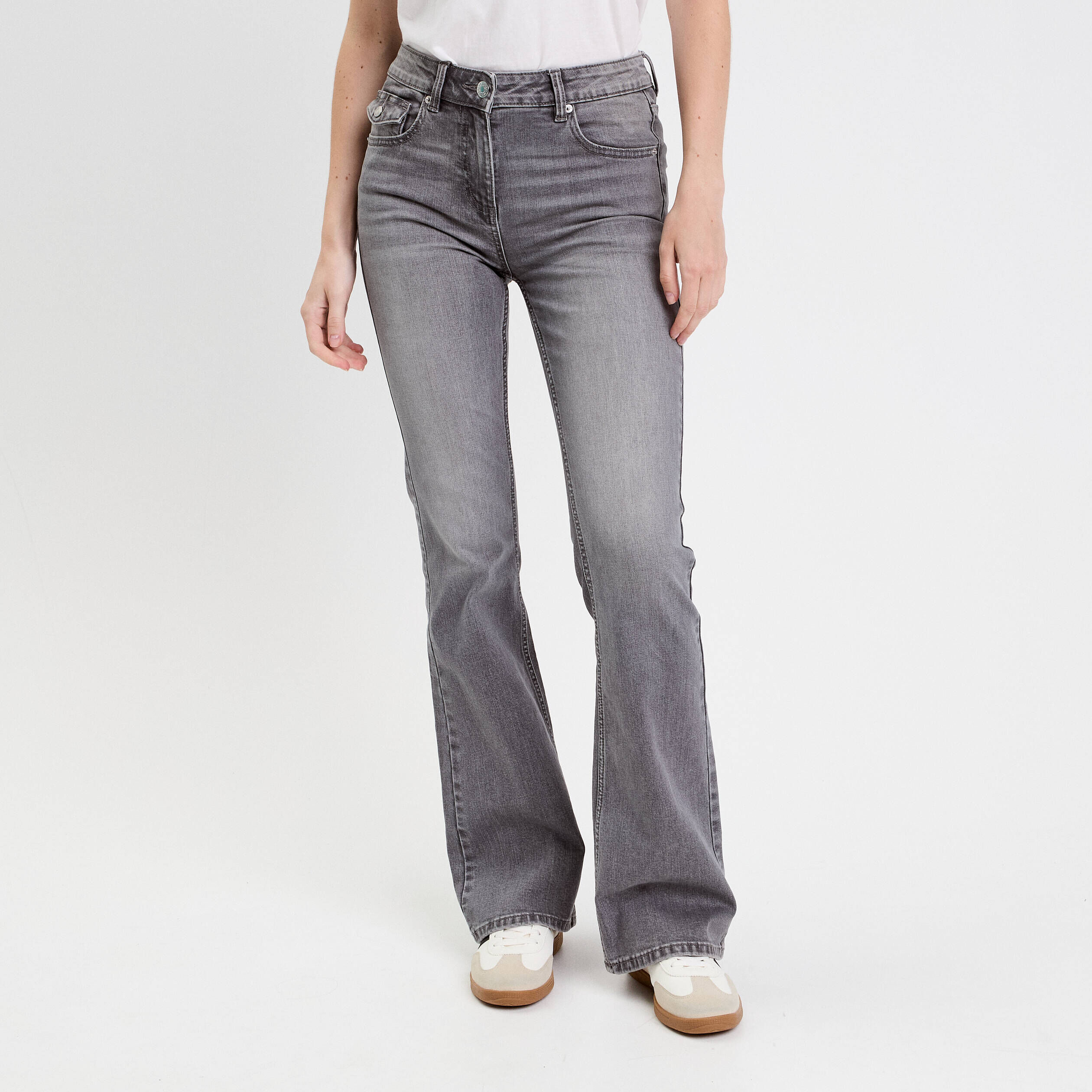 Jeans DTN Patte D'éléphant - Taille Basse Femme, Taille 34, Bleu, Occasion Très Bon état