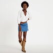 Blouse ample col tunisien manches 3/4 ecru femme
