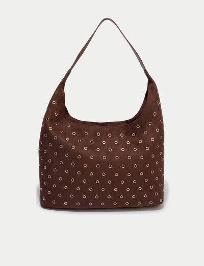 Sac aspect daim marron femme