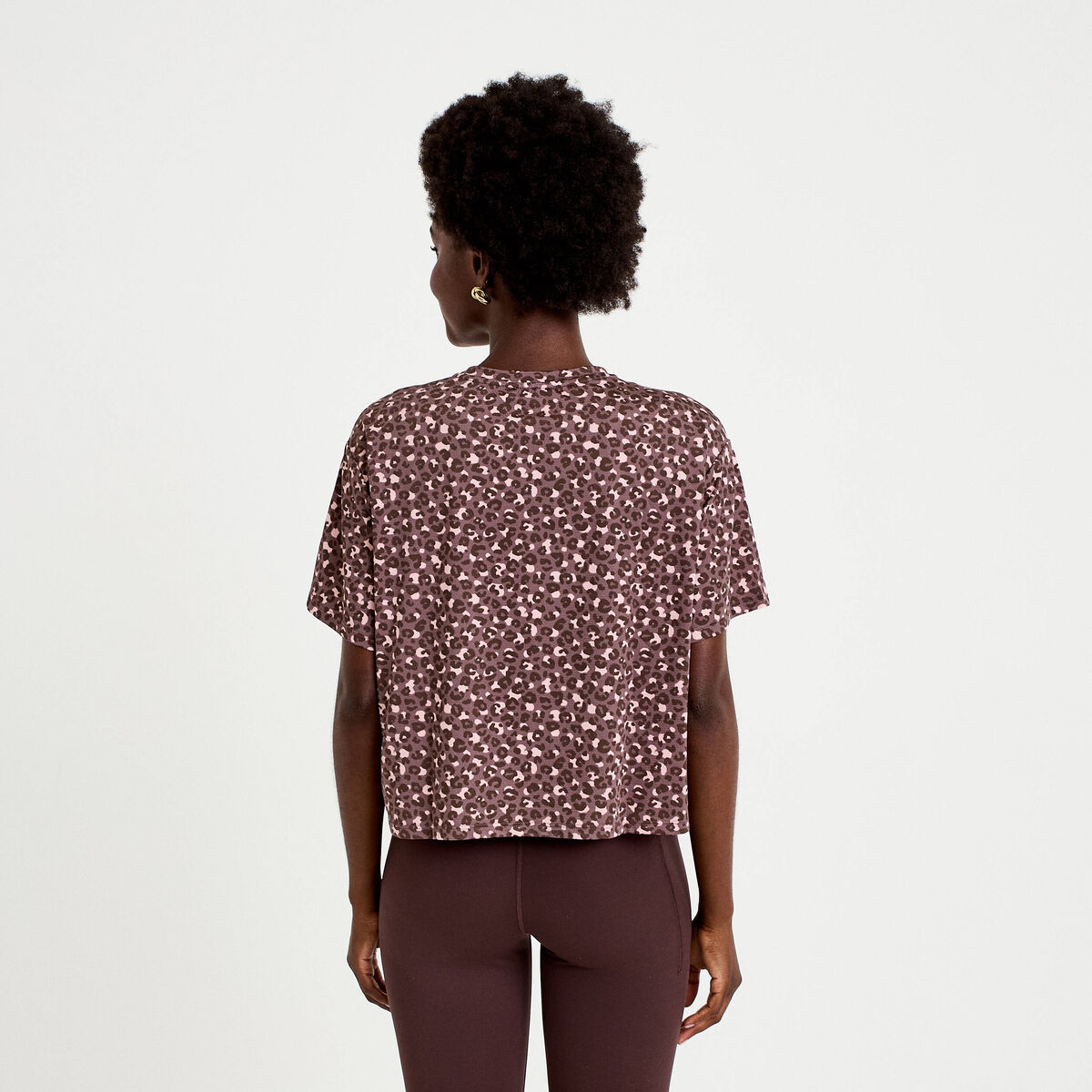 T-shirt col rond manches courtes violet femme